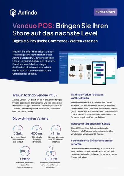 <small>ONE PAGER</small><br>Venduo POS: Von Omnichannel zu Unified Commerce