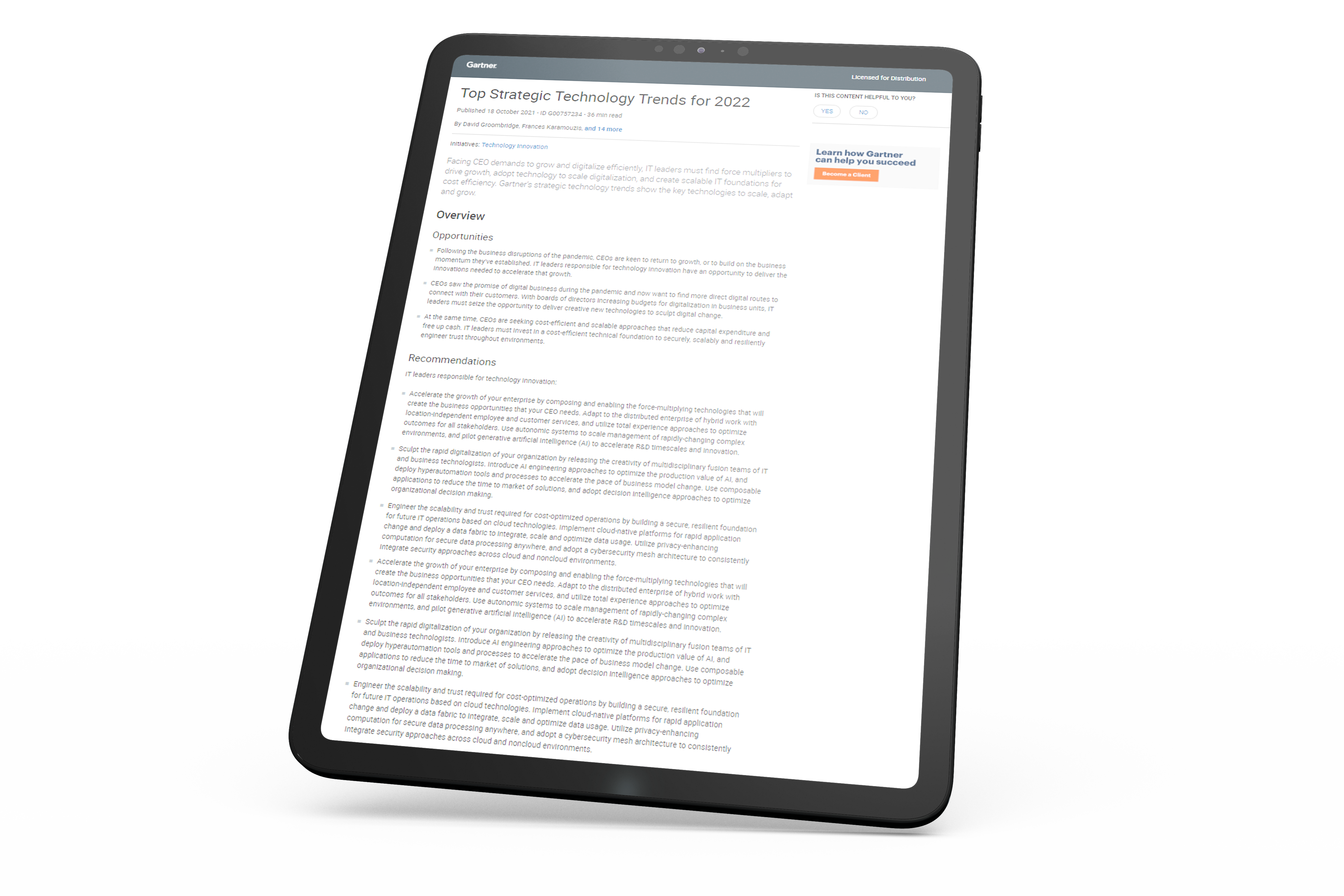Top Strategic Technology Trends for 2022 Top Strategic Technology Trends for 2022