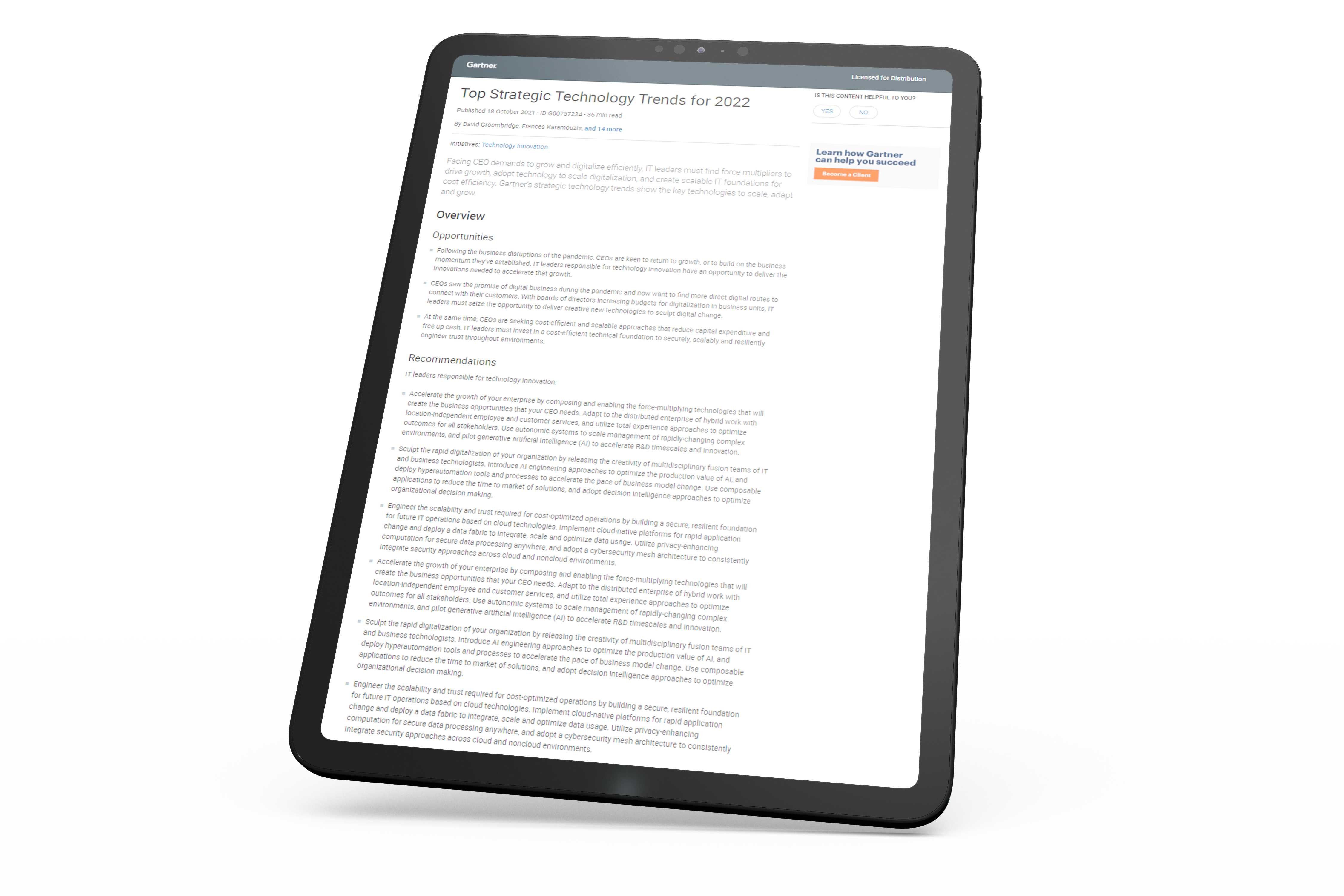 Gartner®: Top Strategic Technology Trends for 2022 Gartner®: Top Strategic Technology Trends for 2022